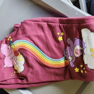 Pink Sweatpants with Rainbow and Bear Design